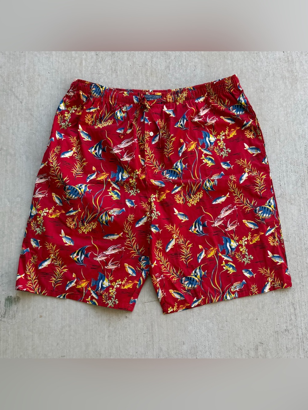 Polo Ralph Lauren Sleepwear Shorts Men Size XL All Over Print Tropical Fish New